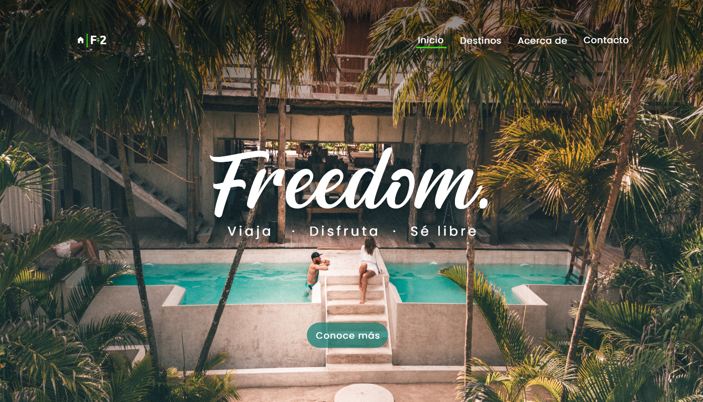 Freedom Hotel — landing page con fotografía